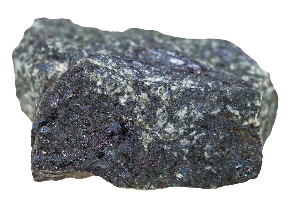 bornite peacock ore stone isolated 1