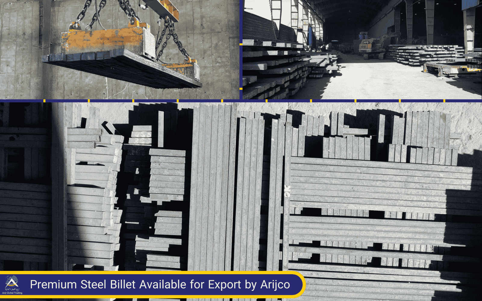 High-Quality Billets for International Markets | Arijco Export-ready steel billets from Arijco – premium quality billets for international markets, supplied by a trusted billet supplier, billet trader, and billet exporter.