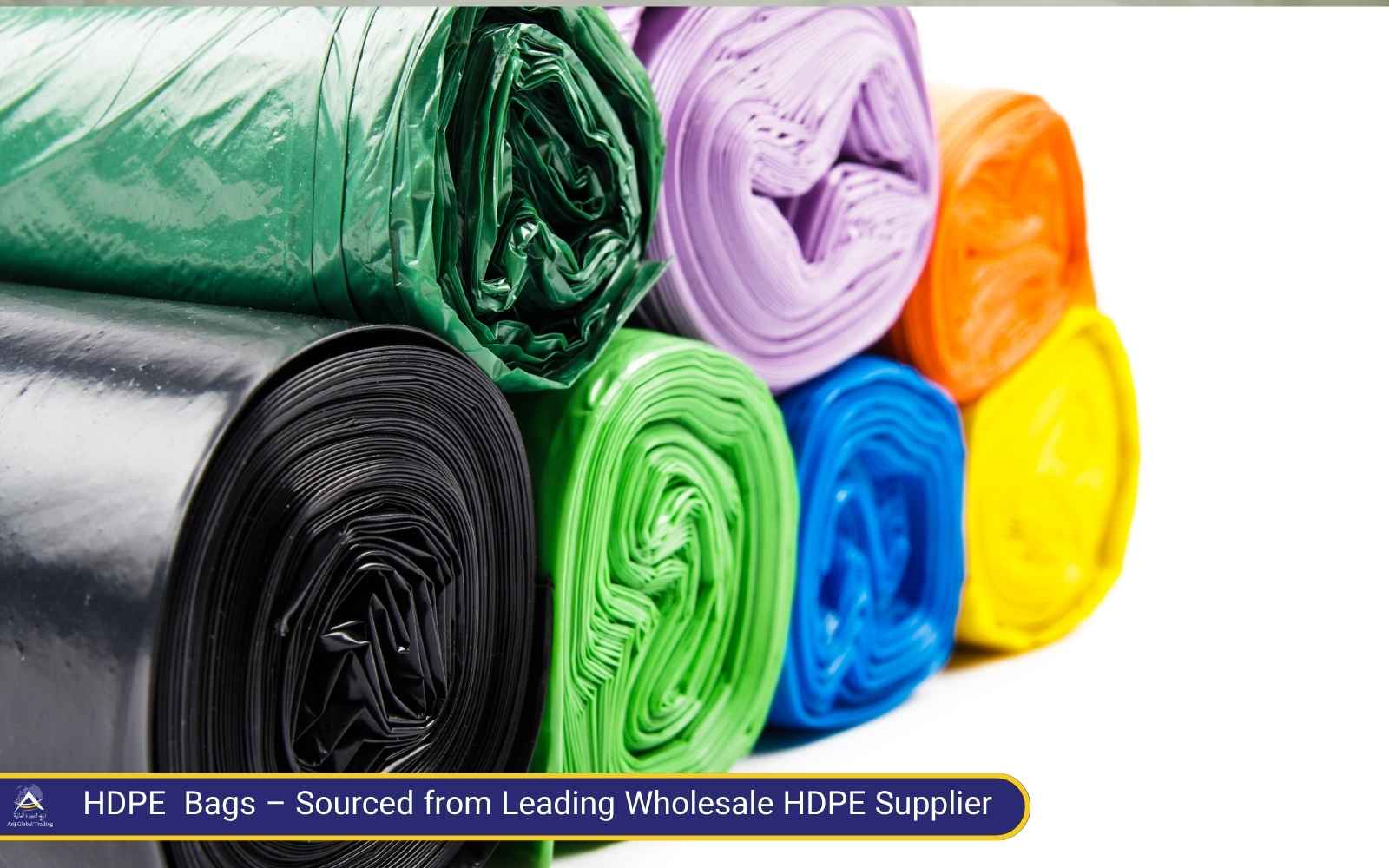 Heavy-Duty HDPE Bags – Sourced from Leading Wholesale HDPE Supplier Colorful HDPE bags – durable and flexible plastic film from a Wholesale HDPE Supplier at Arij Global Trading.