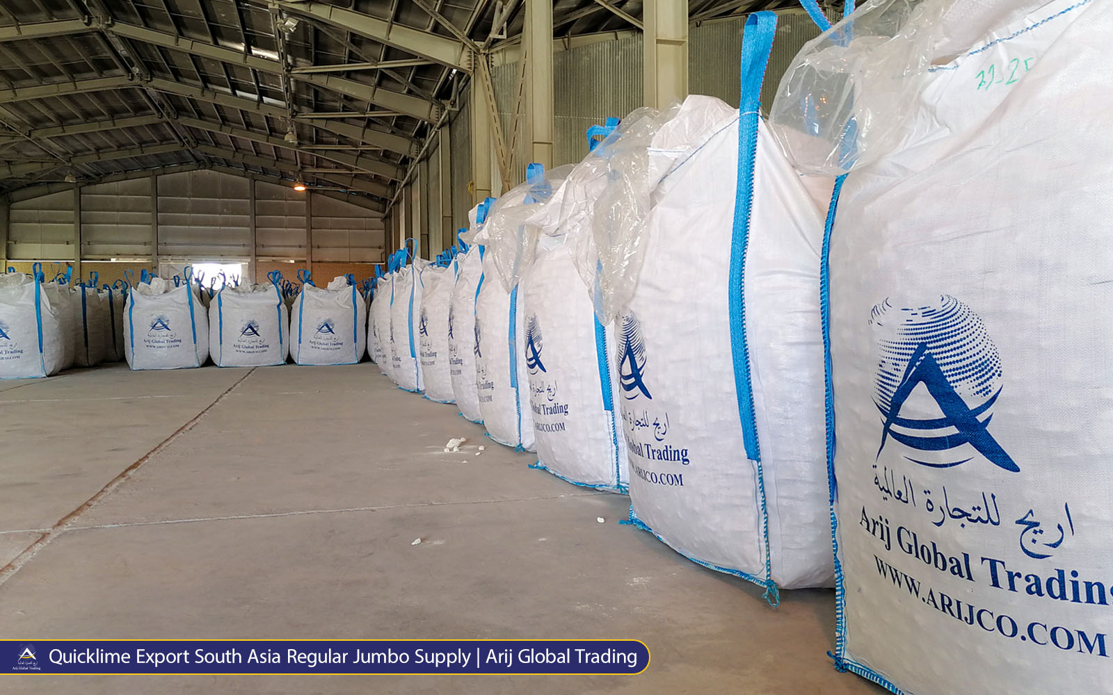 01-Quicklime Export South Asia Regular Jumbo Supply Arij Global Trading quicklime export for South Asia – regular jumbo bag supply of high-quality quicklime.