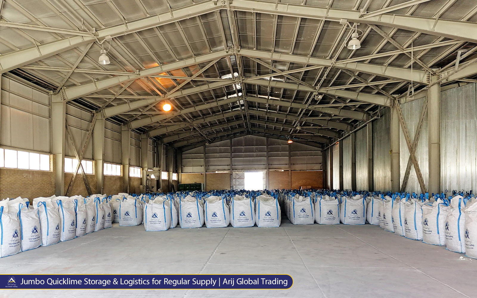 02-Arijco Jumbo Quicklime Storage & Logistics for Regular Supply Arijco jumbo quicklime storage and logistics system designed for regular supply to global markets.