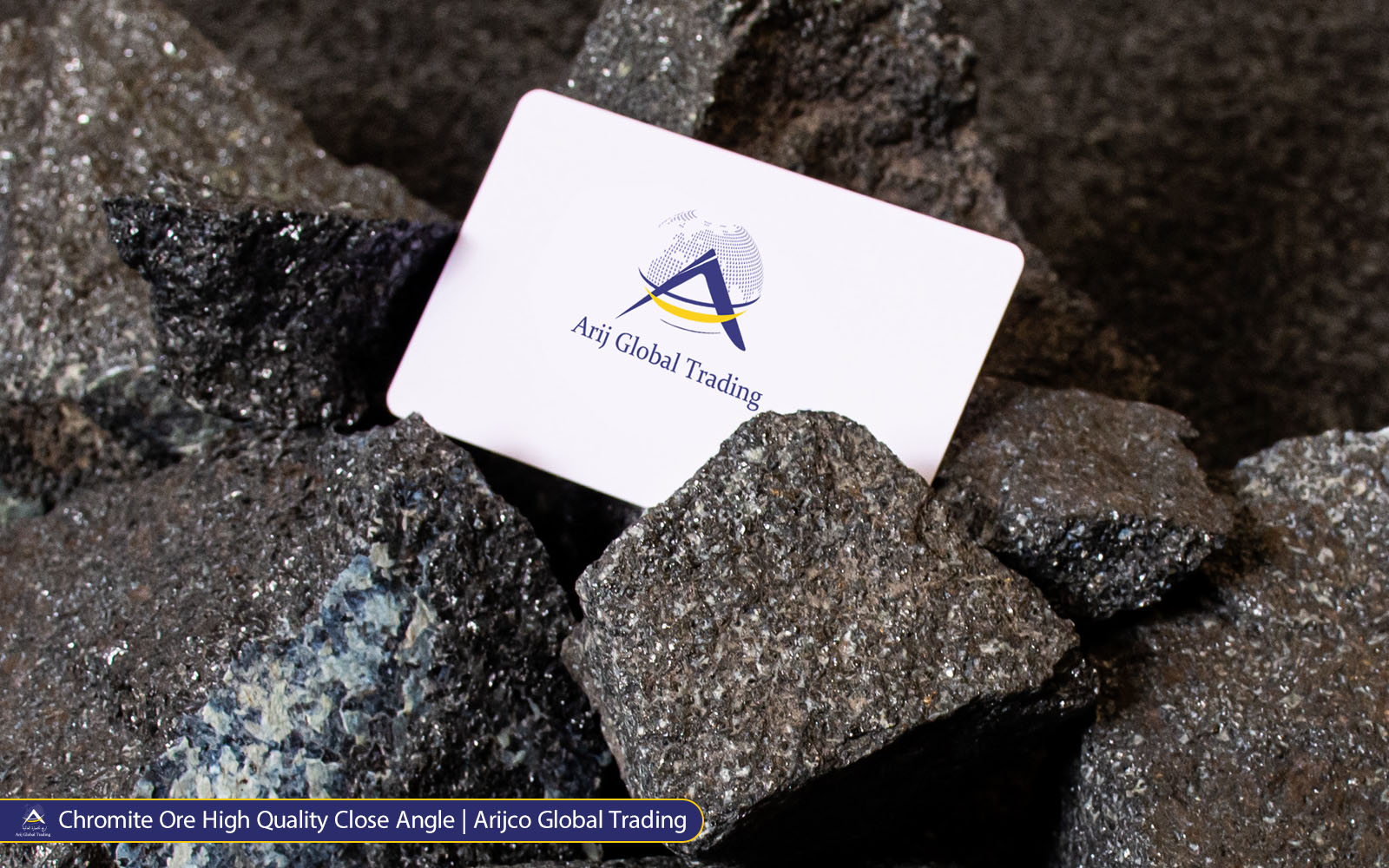 Close angle shot of raw chromite ore from Arij Global Trading Arijco